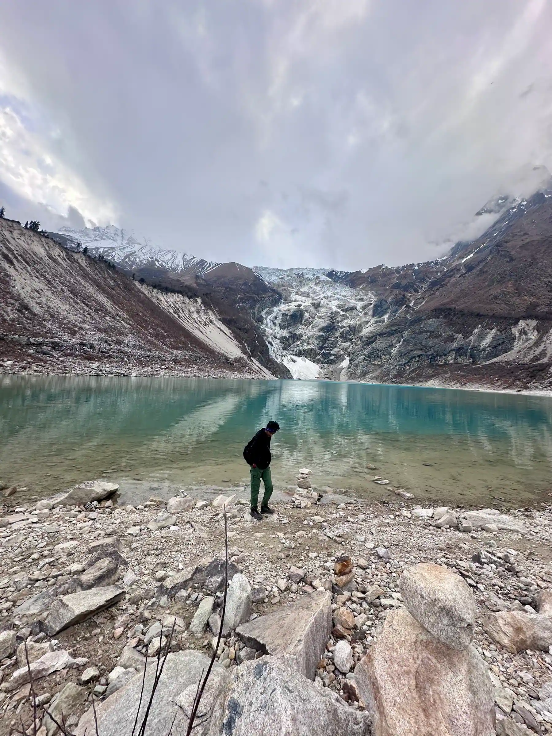 Birendra Lake below the Manaslu glacier, on the Manaslu Base Camp side trip
